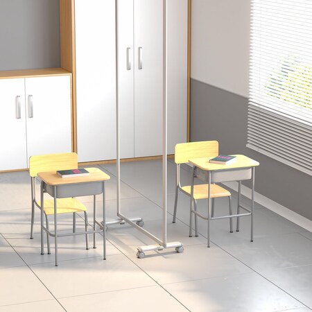 Flash Furniture Transparent Mobile Partition, 72"H x 36"L BR-PTT002-1-AC-90183-GG